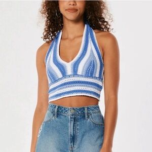 Hollister Crochet Halter Top